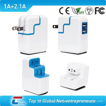 phone charger T01 with double outputs 1A/2.1A and various standard